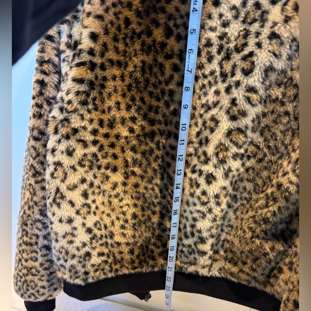 Faux Leopard Fur Bomber Jacket - Picture 9 of 9